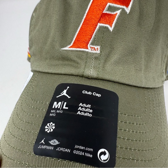 Nike Jordan Florida Gators Hat M/L Green USA Flag On-Field Strapback Club Cap - Picture 3 of 9